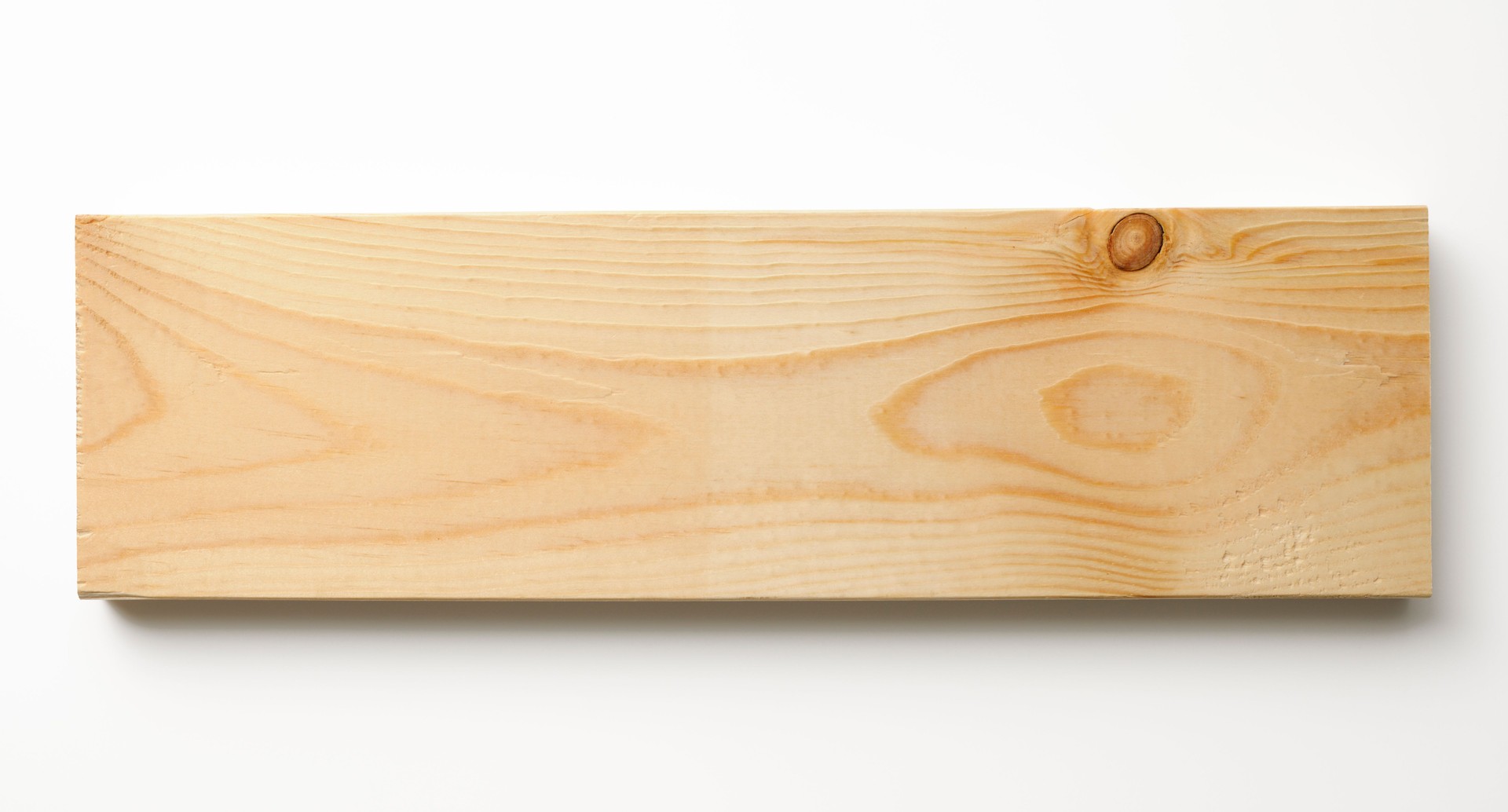 Isolated shot of wood plank on white background